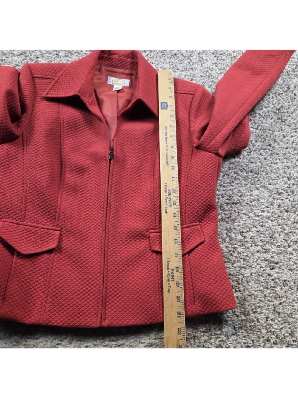 Talbots Blazer Jacket Womens 10P Petite Red Zip Up Casual Office - Picture 4 of 8